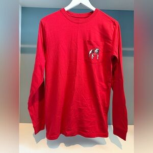 Southern Tide Red Long-Sleeve Pocket Tee. UGA 2 sided detail. Sz XS. Great shirt